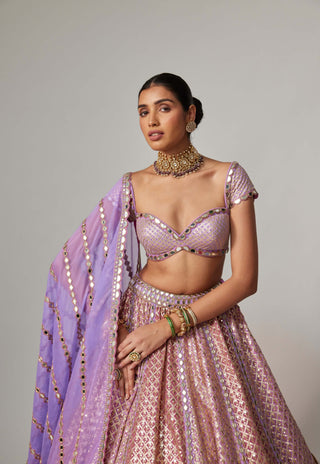 Lilac gota heavy metallic lehenga set
