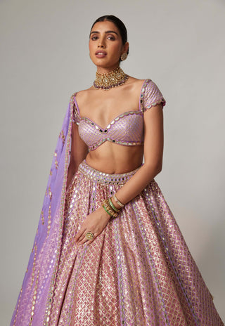 Lilac gota heavy metallic lehenga set