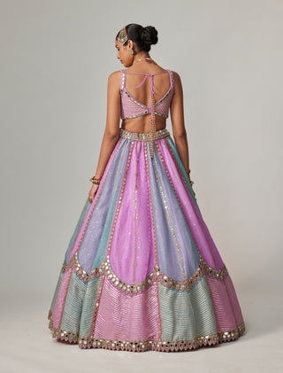 Mauve sequin scattered lehenga set