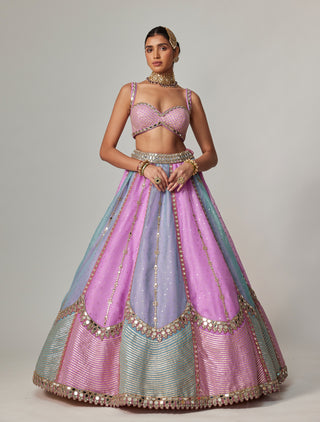 Mauve sequin scattered lehenga set