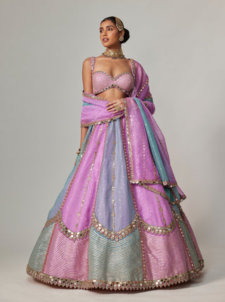 Mauve sequin scattered lehenga set