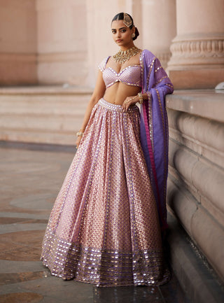 Lilac gota heavy metallic lehenga set