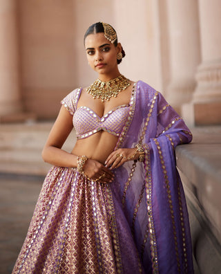Lilac gota heavy metallic lehenga set