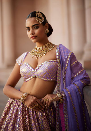 Lilac gota heavy metallic lehenga set