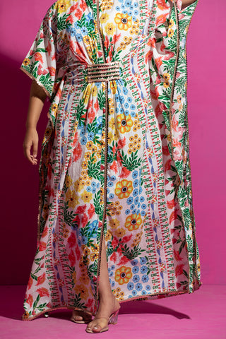 Saksham & Neharicka-Multicolor Printed Kaftan-INDIASPOPUP.COM