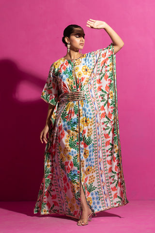 Saksham & Neharicka-Multicolor Printed Kaftan-INDIASPOPUP.COM