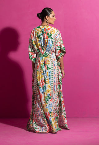 Saksham & Neharicka-Multicolor Printed Kaftan-INDIASPOPUP.COM