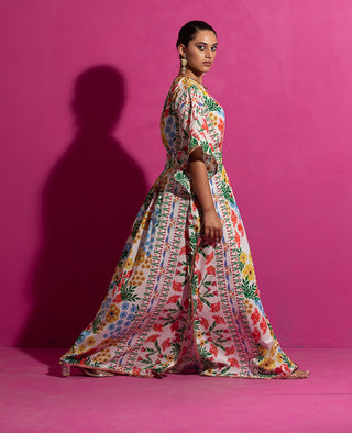 Saksham & Neharicka-Multicolor Printed Kaftan-INDIASPOPUP.COM