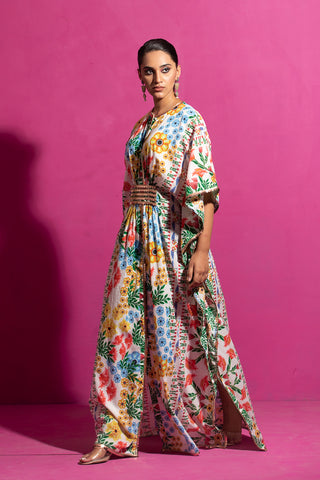 Saksham & Neharicka-Multicolor Printed Kaftan-INDIASPOPUP.COM