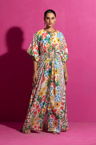 Saksham & Neharicka-Multicolor Printed Kaftan-INDIASPOPUP.COM