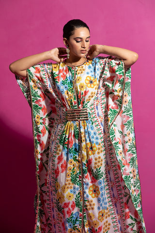 Saksham & Neharicka-Multicolor Printed Kaftan-INDIASPOPUP.COM