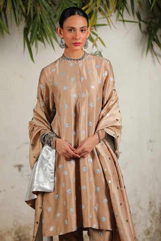 Raaga Beige Kurta Set by Saksham & Neharicka available on Indiaspopup.com