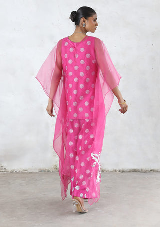 Phulia hot pink cape and tunic set