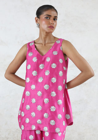 Phulia hot pink cape and tunic set