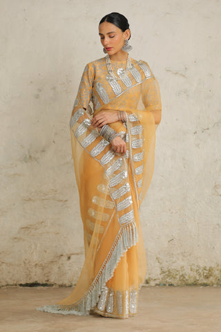 Maharani Orche Sari Set by Saksham & Neharicka available on Indiaspopup.com