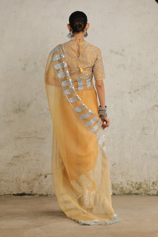 Maharani Orche Sari Set by Saksham & Neharicka available on Indiaspopup.com