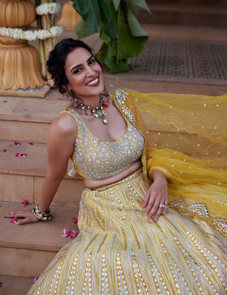 Chamee And Palak-Yellow Mia Lehenga Set-INDIASPOPUP.COM