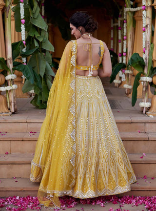 Chamee And Palak-Yellow Mia Lehenga Set-INDIASPOPUP.COM