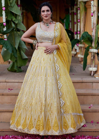 Chamee And Palak-Yellow Mia Lehenga Set-INDIASPOPUP.COM