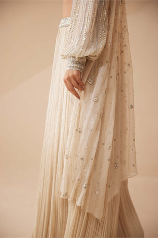 Roqa-Cannes Ivory Lehenga Set-INDIASPOPUP.COM