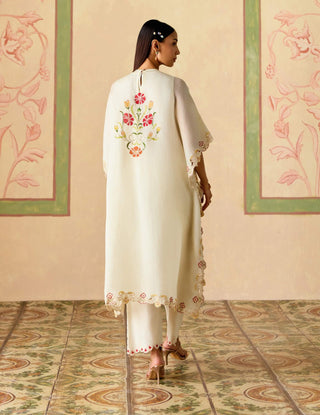 Ivory applique kaftan and tulip pants