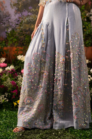 Ice Blue Sofia Palazzo Set by Moledro available on Indiaspopup