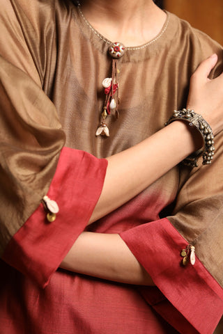 Shivani Bhargava-Tricolor Ombre Kimono Tunic And Pants-INDIASPOPUP.COM