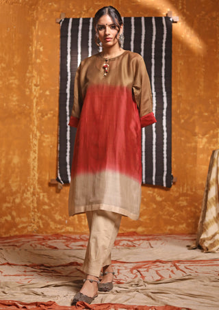 Shivani Bhargava-Tricolor Ombre Kimono Tunic And Pants-INDIASPOPUP.COM