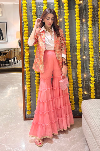 Gopi Vaid-Multicolor Blazer And Sharara Set-INDIASPOPUP.COM