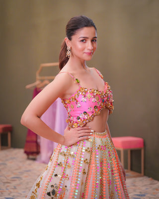 Papa Don'T Preach By Shubhika-Off-White Embellished Lehenga Set-INDIASPOPUP.COM