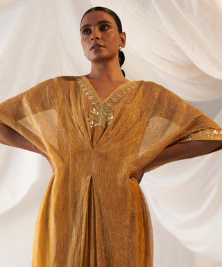Itrh-Peela Kaner Mustard Kaftan-INDIASPOPUP.COM