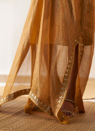 Itrh-Peela Kaner Mustard Kaftan-INDIASPOPUP.COM