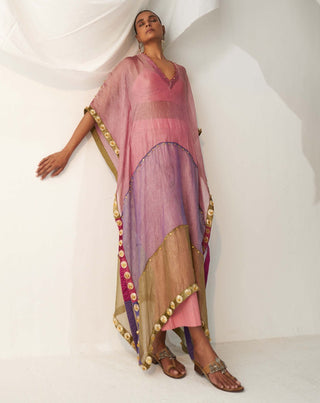 Itrh-Sadabahar Pink Embellished Kaftan Set-INDIASPOPUP.COM
