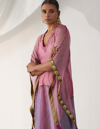 Itrh-Sadabahar Pink Embellished Kaftan Set-INDIASPOPUP.COM