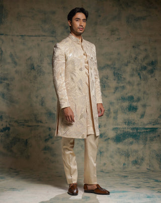 Buttercream embroidered contemporary jacket set