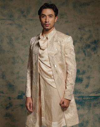 Buttercream embroidered contemporary jacket set