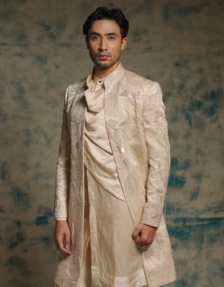 Buttercream embroidered contemporary jacket set