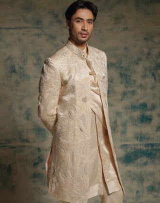 Buttercream embroidered contemporary jacket set