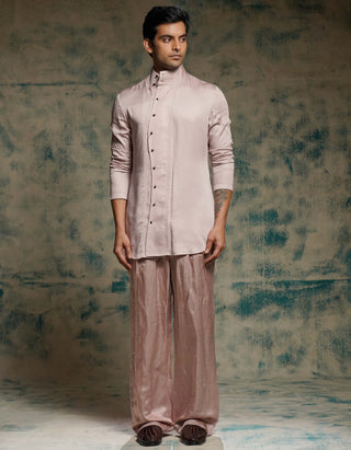 Mauve hand embroidered concept blazer set