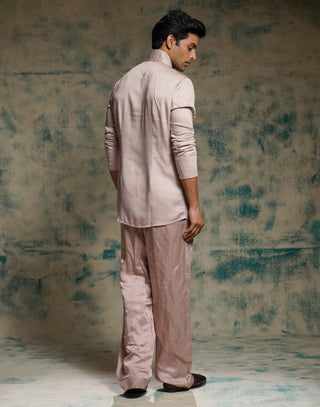 Mauve hand embroidered concept blazer set