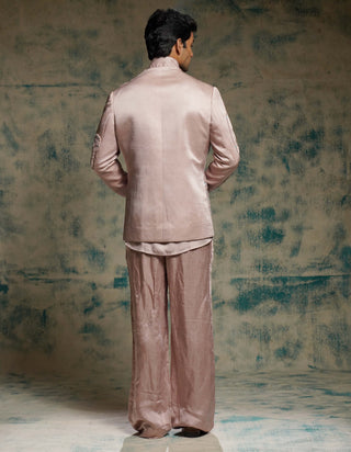 Mauve hand embroidered concept blazer set