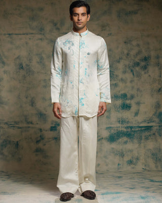 Ivory embriodered short jacket set