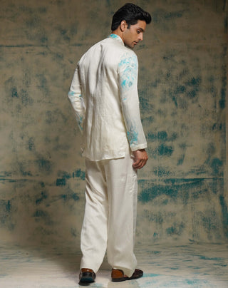 Ivory embriodered short jacket set