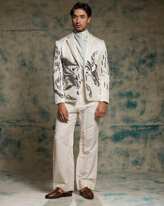 Tusk nandi embroidered blazer set