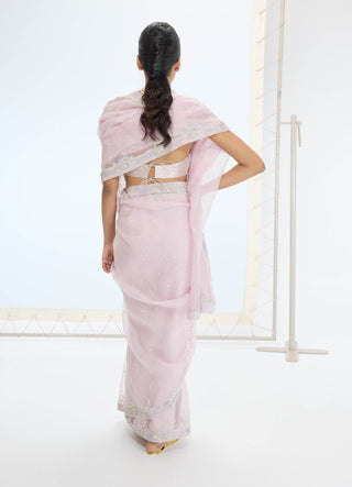 Mauve eve sari and unstitched blouse