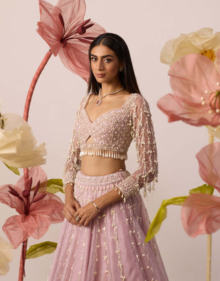 Lily Pink Lehenga Set by Roqa available on Indiaspopup.com