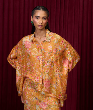 Yellow Harmony Shirt And Skirt by Ridhi Mehra available on Indiaspopup.com