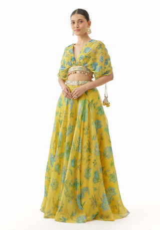 Yellow vandana lehenga set