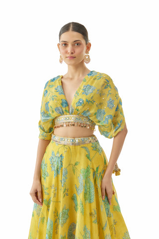 Yellow vandana lehenga set