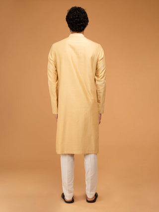 Chatenya Mittal-Gold Beige Kurta And Pants-INDIASPOPUP.COM